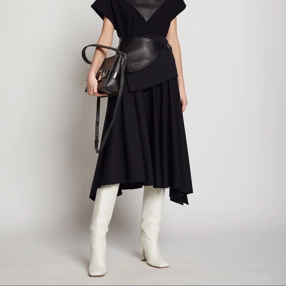 Proenza Schouler Black Skirt with Leather Belt - Picture 2 of 6